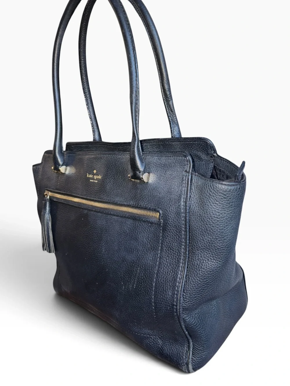 kate spade Black Leather Tote Bag